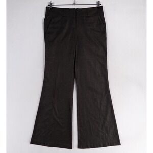 Bebe Pants Womens 8 Charcoal Gray Flare Leg Mid Rise Flat Front Career Trousers